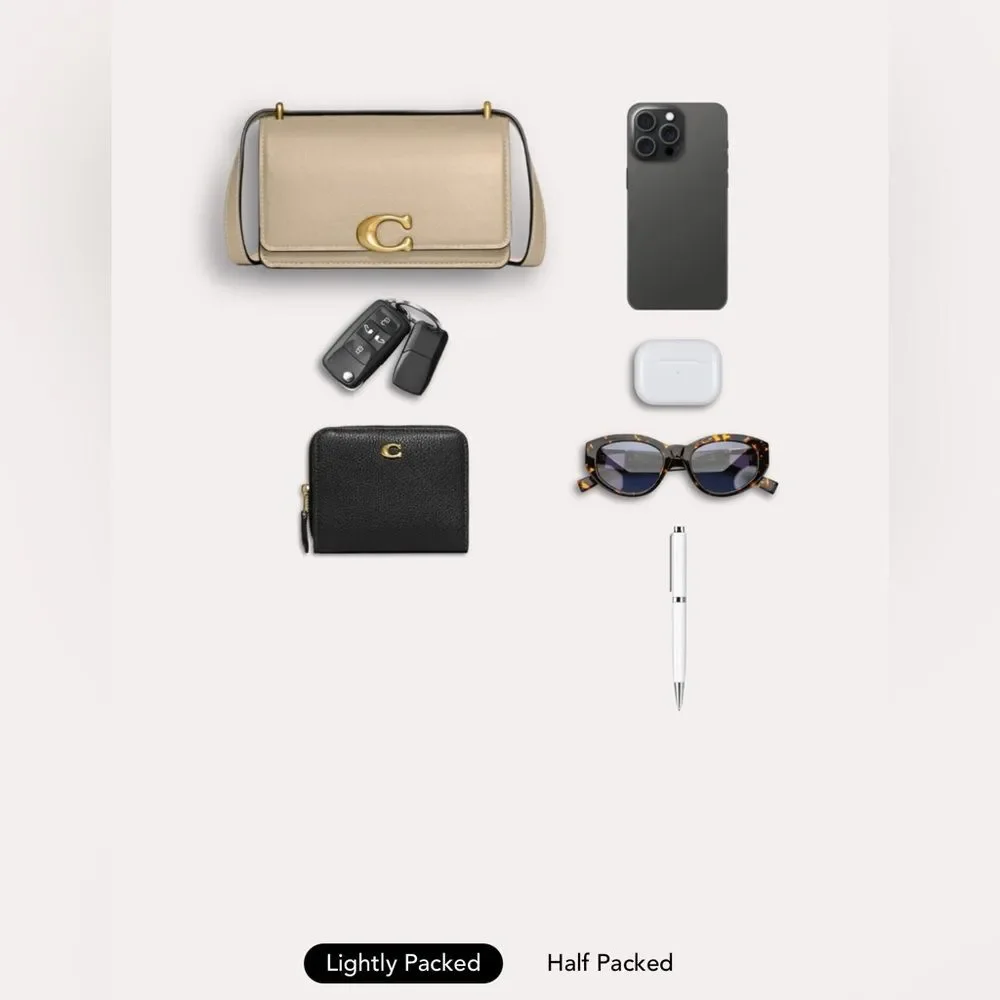 NWT Coach Bandit Crossbody Bag Luxe Refined Calf Leather Black Silver CD724 - Picture 14 of 16